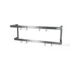 image of NBR Equipment PR2-4 Stainless Steel Wall Mounted Pot Rack with 8 Hooks