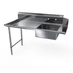 image of NBR Equipment SDT-72L-16 Premium Soiled Dishtable w/ Straight Design, Left Table, Pre-Rinse Sink