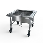 image of NBR Equipment SKS-2020 Mobile Soak Sink, 16GA T304 - 27"x27"x21-3/4"H