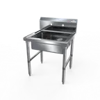 image of NBR Equipment SVS-2016 Free Standing Service Sink, 18Ga T304, 1-Compartment