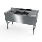 image of NBR Equipment UD-2-101410-48LR Premium Underbar Sink Unit, 2 Compartment with 2 Drainboards