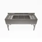 image of NBR Equipment UD-3-101410-60LR Premium Underbar Sink Unit, 3 Compartment with 2 Drainboards