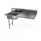 image of NBR Equipment UDT-50L Undercounter Soiled Dishtable w/ Sink On Left, 10" Backsplash