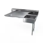 image of NBR Equipment UDT-60R Undercounter Soiled Dishtable w/ Sink On Right, 10" Backsplash