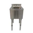 image of NBR Equipment UW-1-1014-1418V Slim-Line Underbar Dump Sink, 1 Compartment without Drainboard