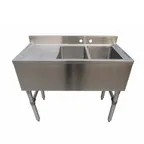image of NBR Equipment UW-3-101410-60L Premium Slim-Line Underbar Sink Unit, 3 Compartment w/Left D.board