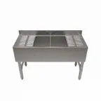 image of NBR Equipment UW-4-101410-84LR Premium Slim-Line Underbar Sink Unit, 4 Compartment w/ 2 Drainboards