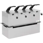 image of Nemco 10969 Quadruple Condiment Dispenser, 23" W x 14" D x 12" H, Stainless Steel, 4 Pumps, NSF