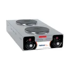image of Nemco 6310-3-240 25 1/2" Electric Countertop Hotplate w/ (2) Solid Burners, Manual Controls, 3.0 kW, 240v