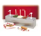 image of Nemco 88100-CB-1 Condiment Station, 25.75" x 8", 3‑qt Pans (2), 6.1‑qt Pan with Cover, Stainless