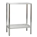 image of New Age 1023 NSF 2-Shelf All Welded Heavy-Duty Aluminum Shelving Unit - 60" x 20" x 48"