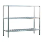 image of New Age 1051TB NSF 3-Shelf All Welded Aluminum T-Bar Shelving Unit - 42" x 24" x 60"