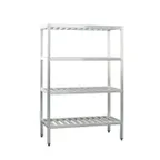 image of New Age 1067TB NSF 4-Shelf All Welded Aluminum T-Bar Shelving Unit - 60" x 24" x 72"