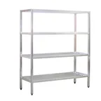 image of New Age 1071 NSF 4-Shelf All Welded Heavy-Duty Aluminum Shelving Unit - 42" x 24" x 72"