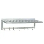 image of New Age 52924 Aluminum T-Bar Wall Mounted Shelf w/ Pot Rack - 60" x 20"