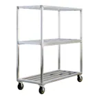 image of New Age 1152 3-Shelf Vented Aluminum Flat Shelf Truck, 63x27x71, 2600 lbs, NSF