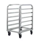 image of New Age 1162 6 Shelf End-Load Mobile Heavy Duty Aluminum Platter Rack with 5" Bottom Load Slides
