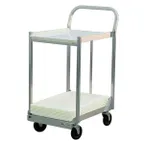 image of New Age 1194 2-Tier Sheet Pan Dolly with Sides & Handle, 21Wx30Dx44.5H, 900 lbs, Aluminum