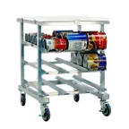 image of New Age 1237 Aluminum Mobile Can Storage Rack w/ 54 #10 Cans Capacity and Poly Top
