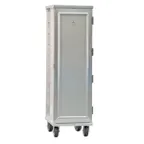 image of New Age 1292 38 Pan Aluminum Mobile End Load Enclosed Sheet Pan Rack w/ 1 1/2" Bottom Load Slides