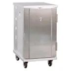 image of New Age 1296 20 Pan Aluminum Mobile End Load Enclosed Sheet Pan Rack w/ 1 1/2" Bottom Load Slides