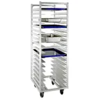 image of New Age 1335 18 Pan Heavy Duty Aluminum Roll-In Refrigerator/Proofer Rack w/ 3" Bottom Load Slides