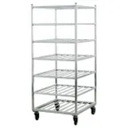 image of New Age 1357 Aluminum Mobile Universal Cart with 7 Shelf w/ 9" Shelf Spacing