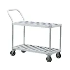 image of New Age 1420 Aluminum 2 T-Bar Shelves Utility Cart w/ 1000 lb Capacity
