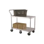 image of New Age 1490 Aluminum 2 Solid Shelves Utility Cart w/ 800 lbs. Capacity