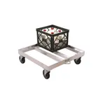 image of New Age 1622 Milk Crate Dolly, 27"W x 27"D, Aluminum, 4-Stack, 16 Crates, 5" Swivel Casters