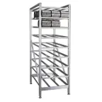 image of New Age 6259 Aluminum Stationary Can Rack with 162 #10 or 216 #5 Cans Capacity, Adjustable Feet