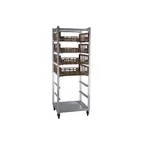 image of New Age 95136 7 Box End Load Mobile Aluminum Produce Crisping Rack
