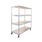 image of New Age 95333 Mobile Heavy Duty Aluminum Tray Drying Rack with 3 Tray Levels 