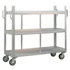 image of New Age 95667 Aluminum 3 Shelf Utility Carrier Cart w/ 1800 lbs. Capacity