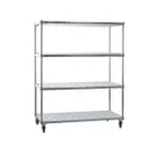 image of New Age 96087 Mobile Heavy Duty Aluminum Tray Drying Rack with 3 Tray Levels 