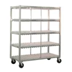 image of New Age 96705 Mobile Aluminum Tray Drying Rack with 160 Tray Capacity and 4 Tray Levels