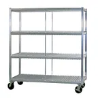image of New Age 96708 Mobile Aluminum Tray Drying Rack with 240 Tray Capacity and 3 Tray Levels