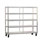 image of New Age 96711 Mobile Aluminum Tray Drying Rack with 384 Tray Capacity and 4 Tray Levels