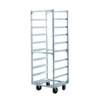 image of New Age 97142 9 Tray End Load Mobile Aluminum Cup / Glass Rack with 6" Bottom Load Slides