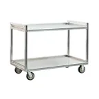 image of New Age 97177 Aluminum 2-Shelf Correctional Utility Cart w/ 1500 lbs. Capacity