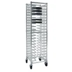 image of New Age 97720 20 Slot Aluminum Mobile Universal Pizza Pan Rack for 12"-16" Pans