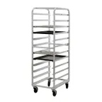 image of New Age 97743 12 Tray Full Height End Load Aluminum Mobile Transport / Retrieval Rack