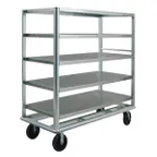 image of New Age 97942 Queen Mary Banquet Cart w/ (5) Solid Stainless Shelves, 10-1/2" Spacing