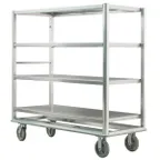 image of New Age 98182 Queen Mary Banquet Cart w/ (4) Solid Stainless Shelves, 14-1/2" Spacing