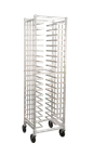 image of New Age 99309 20 Slot Aluminum Mobile Universal Pizza Pan Rack for 14"-18" Pans