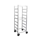 image of New Age NS345 8 Tray End Load Mobile Aluminum Cup / Glass Rack with 7" Bottom Load Slides