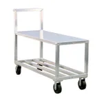 image of New Age NS557A 2-Tier Aluminum Flat Shelf Truck, 3000 lbs, NSF, Solid Top, Casters