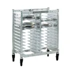 image of New Age NS600A 26 Slot Aluminum Mobile Universal Pizza Pan Rack for 10"-16" Pans