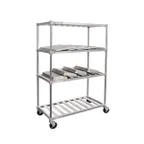 image of New Age PM2448 48" x 24" x 74" Mobile 4-Tier Aluminum Pot & Pan Rack, 1200 lb, NSF, KD