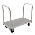 image of New Age PT2436P6 2600 lb Aluminum Platform Truck, 24x36, Removable Handle, Polyurethane Casters